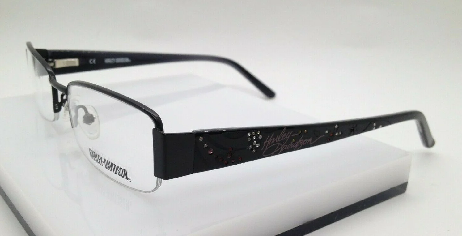 Harley Davidson HD 392 Black BLK Metal Eyeglasses Frame 52-17-140 Store Display 3