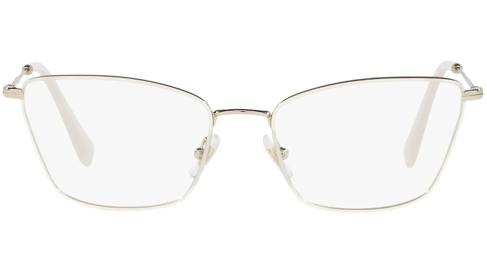 MIU MIU VMU 52S White 282-101 Metal Cat Eye Eyeglasses Frame 54-17-140 Store Di