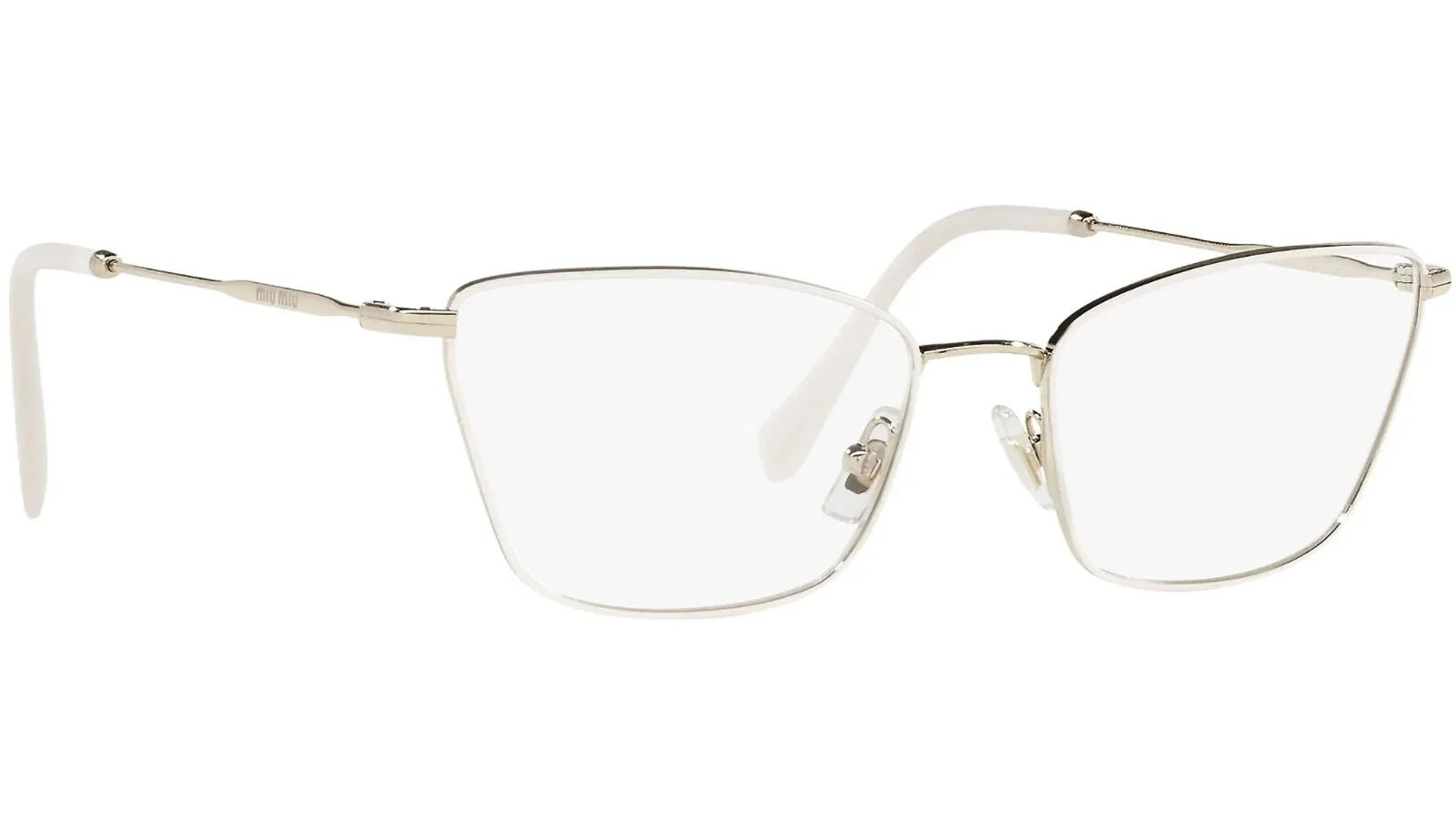 MIU MIU VMU 52S White 282-101 Metal Cat Eye Eyeglasses Frame 54-17-140 Store Di 2