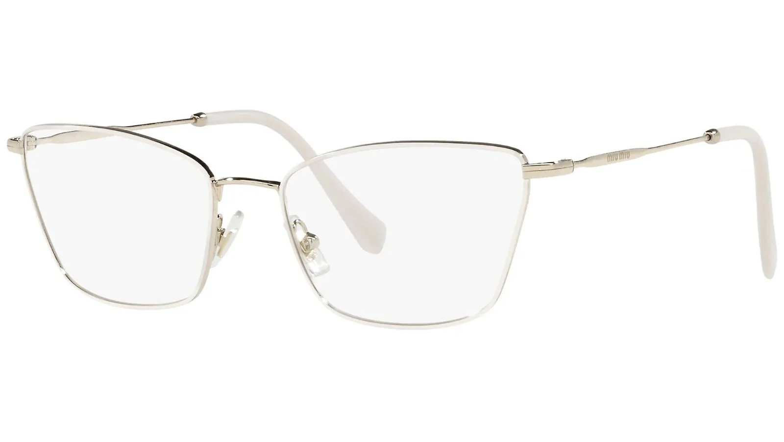 MIU MIU VMU 52S White 282-101 Metal Cat Eye Eyeglasses Frame 54-17-140 Store Di 3